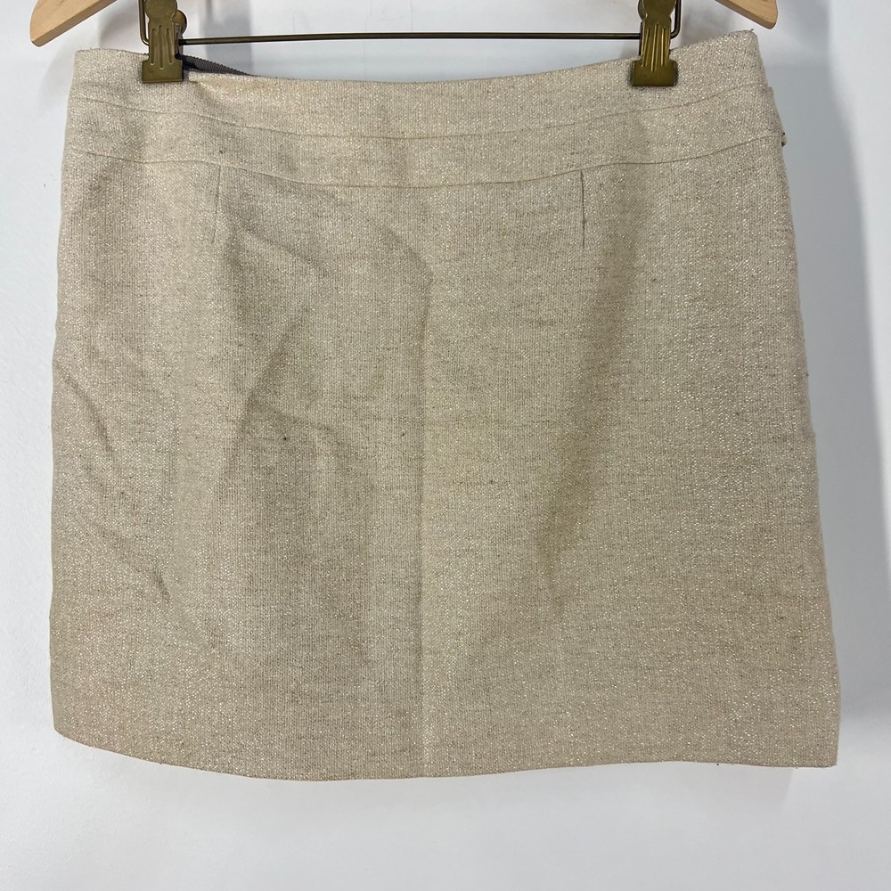 J. Crew Ivory Shimmer Wool Blend Mini Skirt 6 - Picture 4 of 13